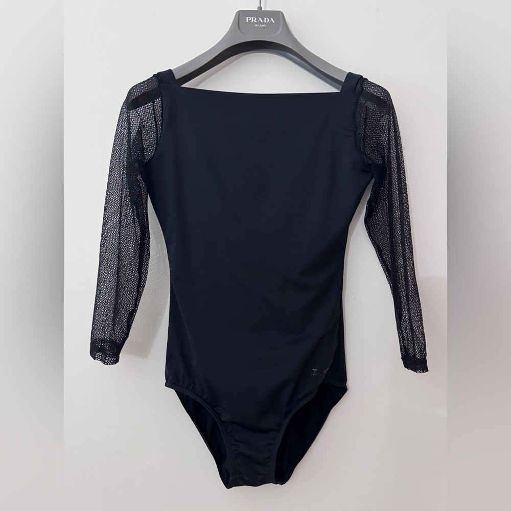 [Ballet] Repetto Leotard - 3/4 Sleeves with Lace, S , Black